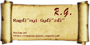 Ragányi Győző névjegykártya